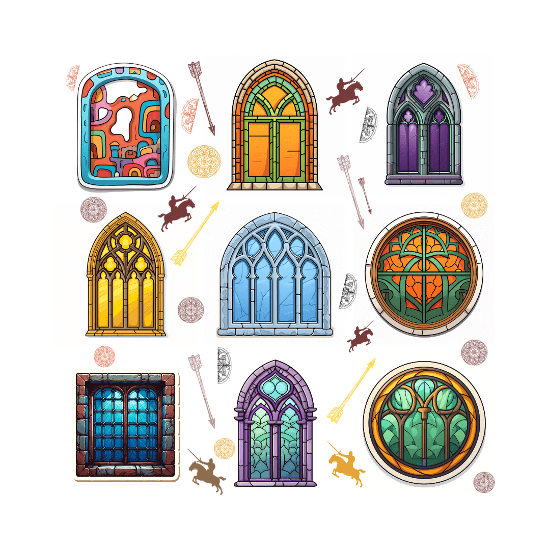 Medieval Windows Stickers
