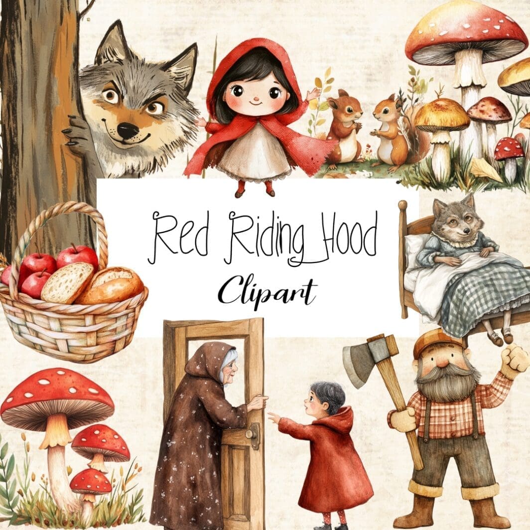 Red Riding Hood Fairy Tale Clipart