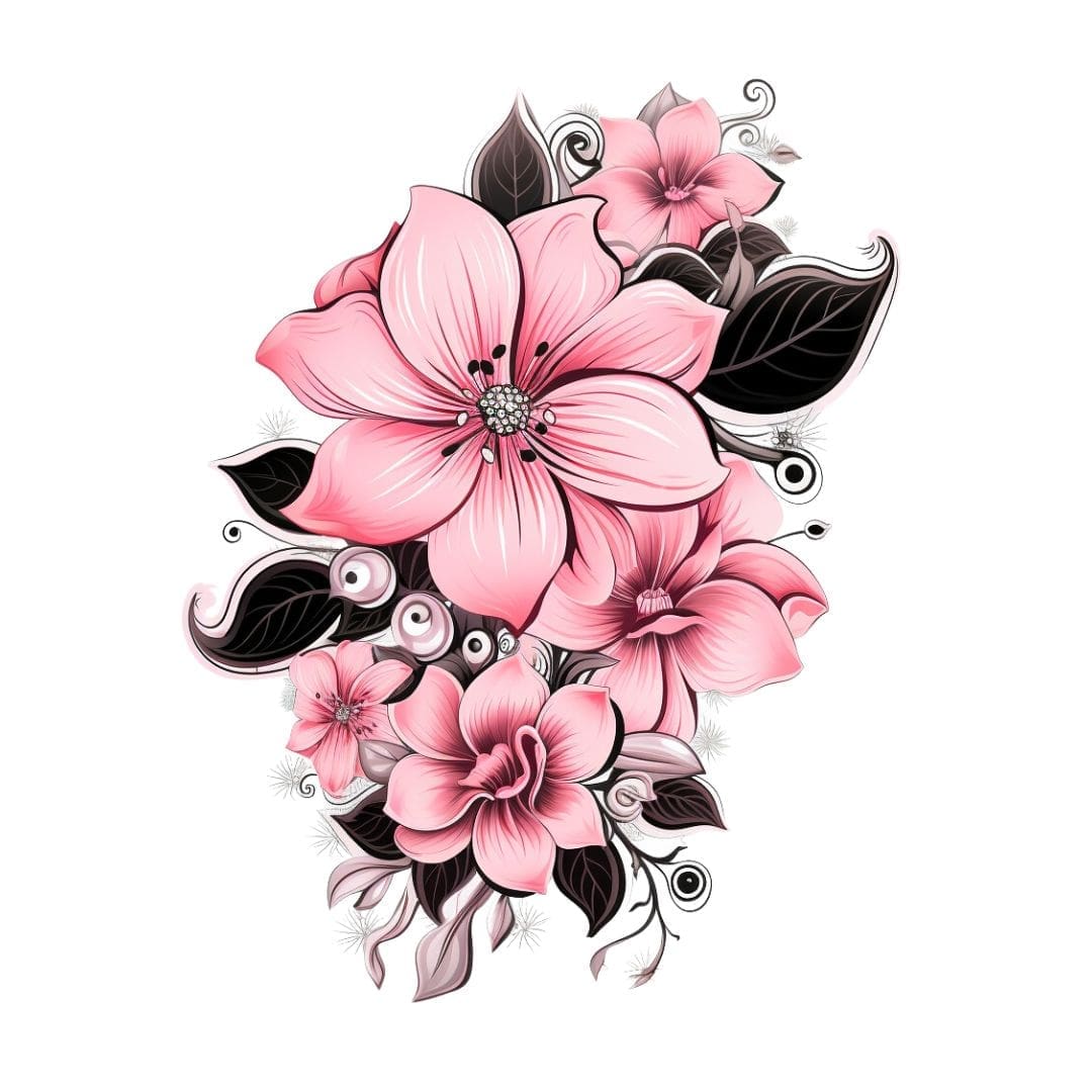 Pink Flowers Stickers - Image 5