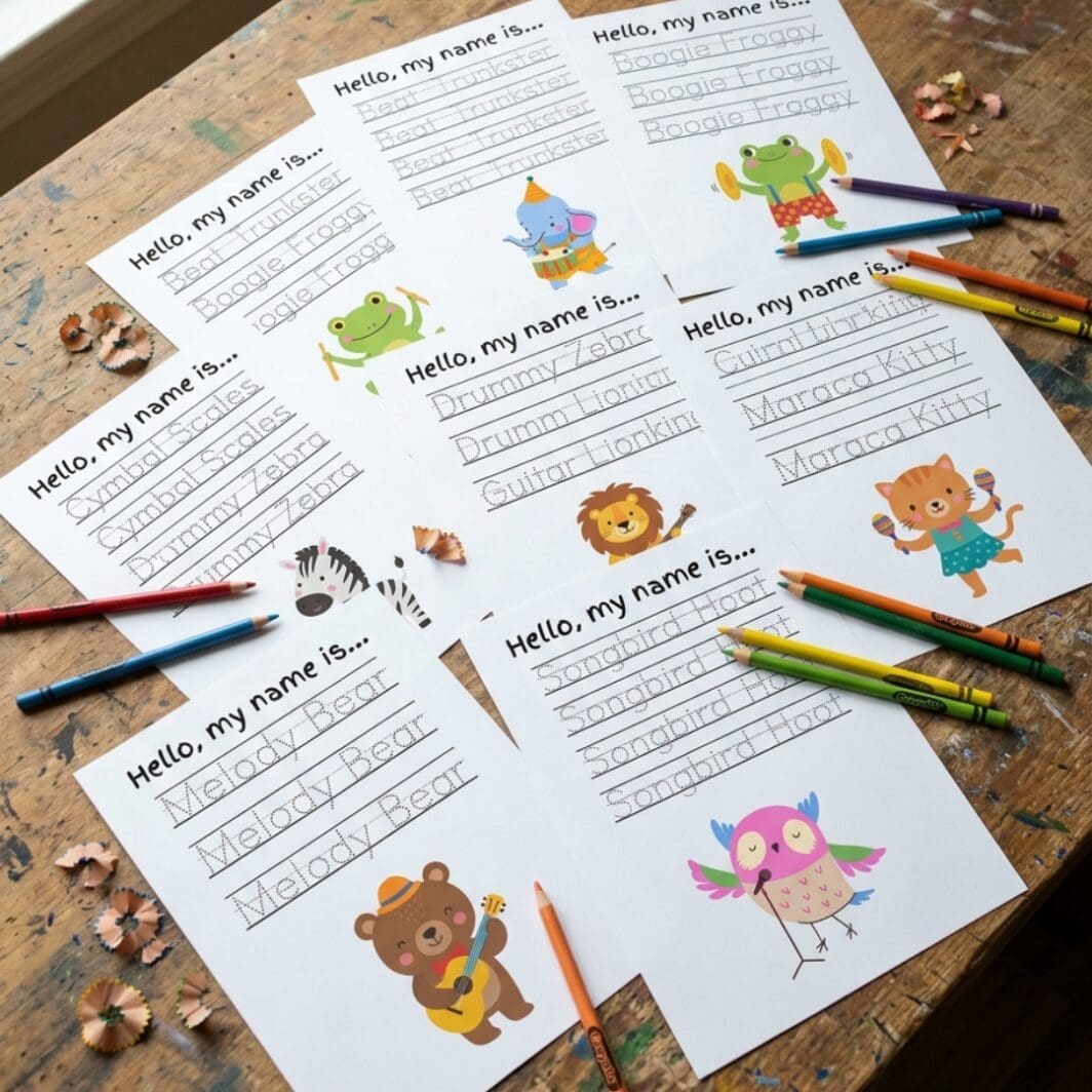 musical adventure activity sheets