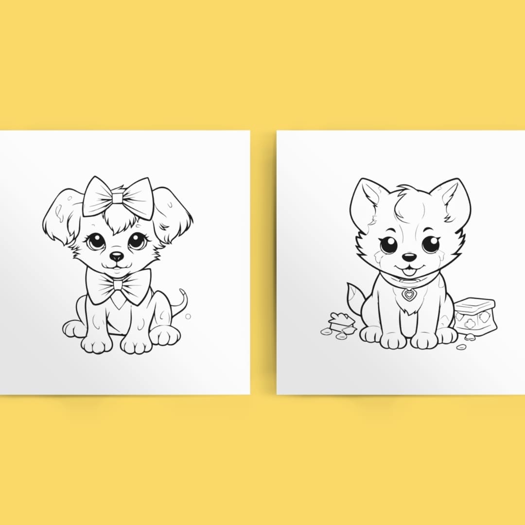 Kawaii Puppies Coloring pages - Image 3