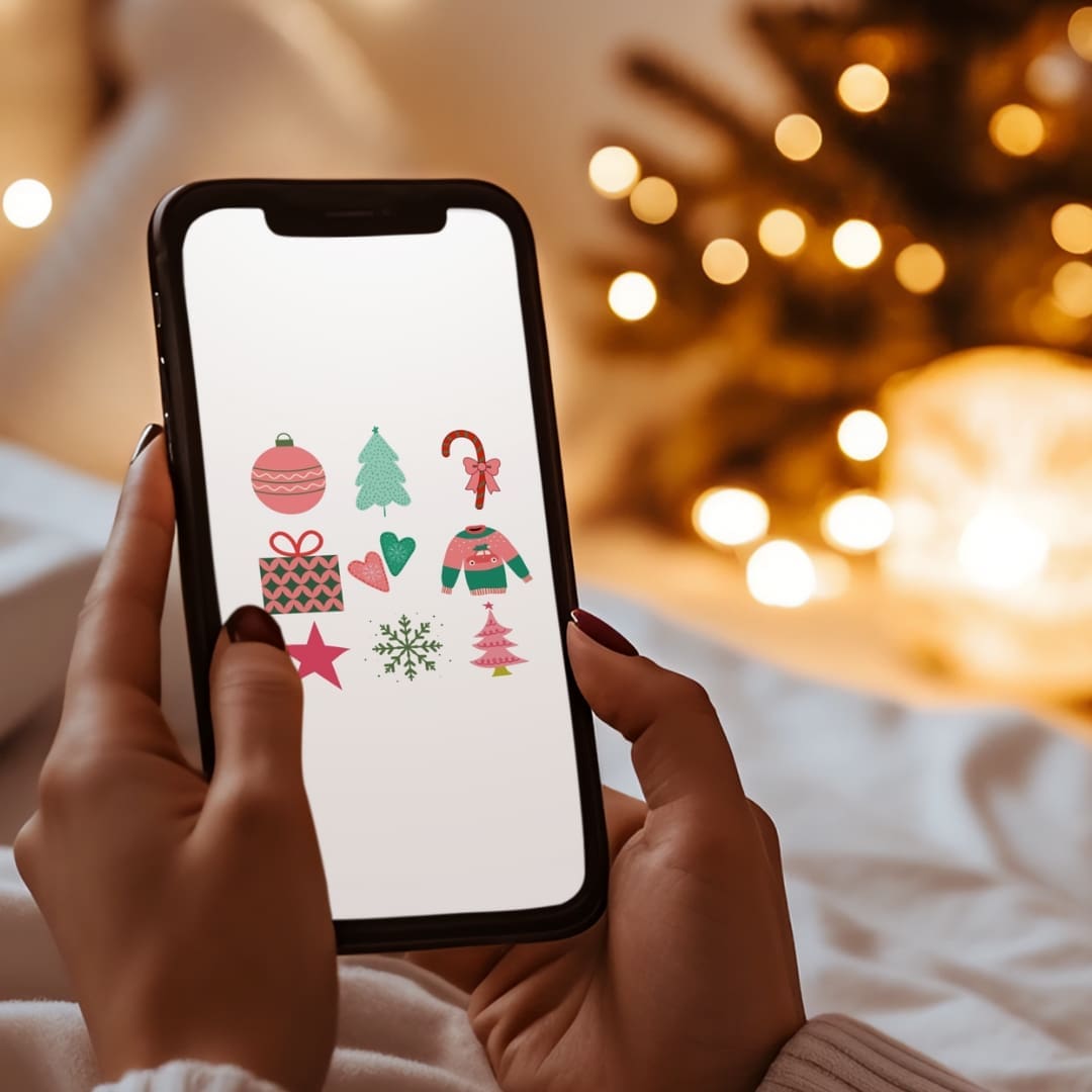 Pink Christmas Stickers - Image 3