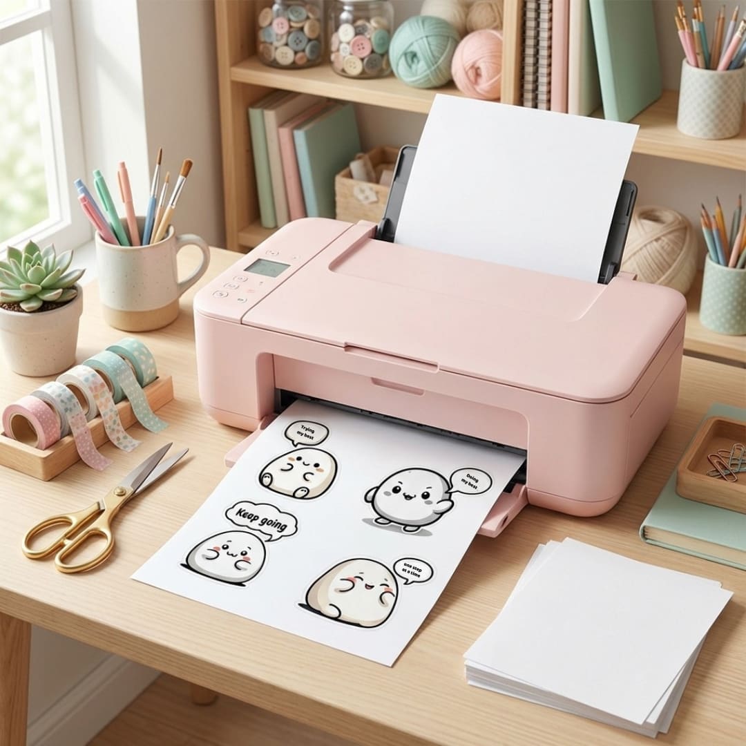 Cute Blob Thoughts digital stickers set featuring 5 minimal and adorable blob characters with motivational messages like “trying my best” and “keep going,” perfect for planners, scrapbooks, and printable self-care designs.