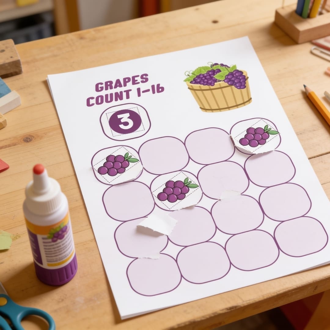 Preschool Count and Match Lemon Activity printable with number cards and lemon slice cutouts for hands-on counting practice.
